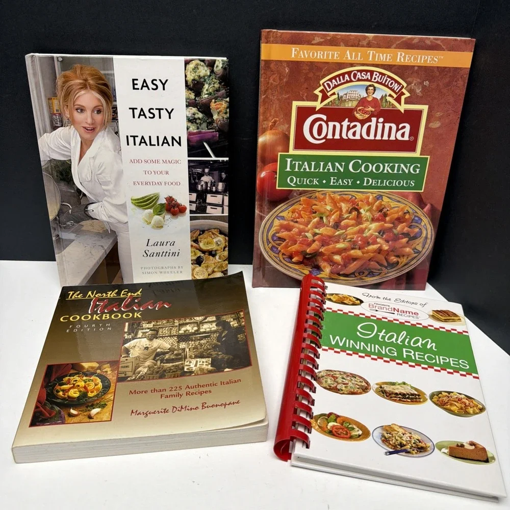 Italian Cookbooks Lot of 4 The North End Italian, Italian Winning Recipes, +2